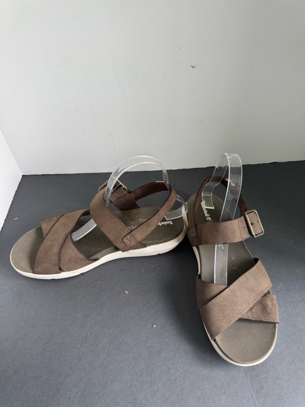 Timberland Women's Wilesport Brown/Green Leather Strap Sandals A1TSW. Size 8 - Picture 3 of 14